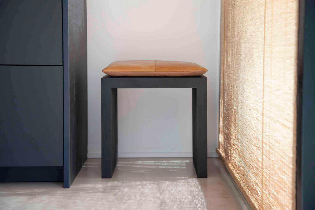 HOCKER Holz Schwarz  - Schwarz, Konventionell, Holz (45/43/35cm) - MID.YOU