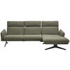 ECKSOFA in Flachgewebe Greige  - Greige/Schwarz, Design, Textil/Metall (259/152cm) - Dieter Knoll