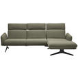 ECKSOFA in Flachgewebe Greige  259/152 cm  - Greige/Schwarz, Design, Textil/Metall (259/152cm) - Dieter Knoll