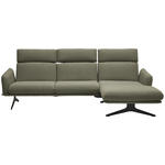 ECKSOFA in Flachgewebe Greige  259/152 cm  - Greige/Schwarz, Design, Textil/Metall (259/152cm) - Dieter Knoll