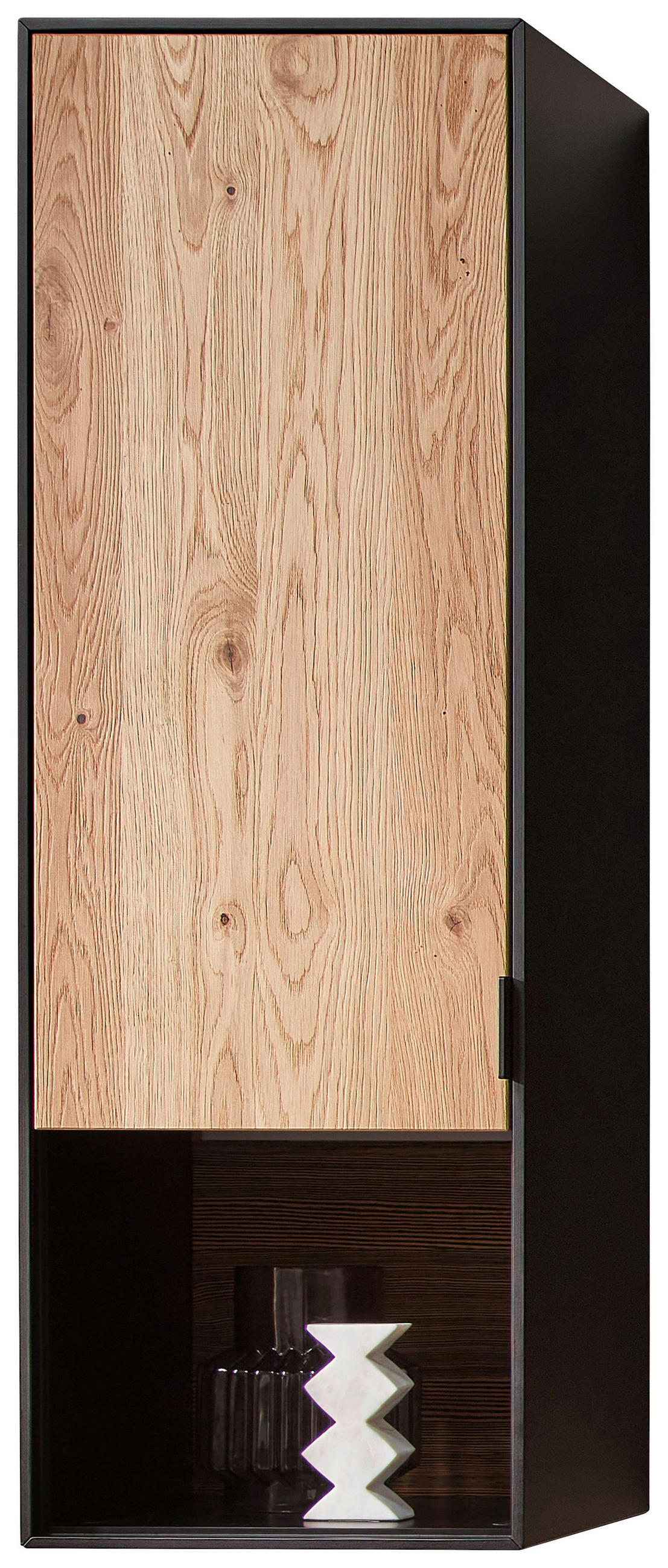 HÄNGEVITRINE Schwarz, Eichefarben  40/120/32 cm  - Eichefarben/Schwarz, Design, Holz/Holzwerkstoff (40/120/32cm) - Novel