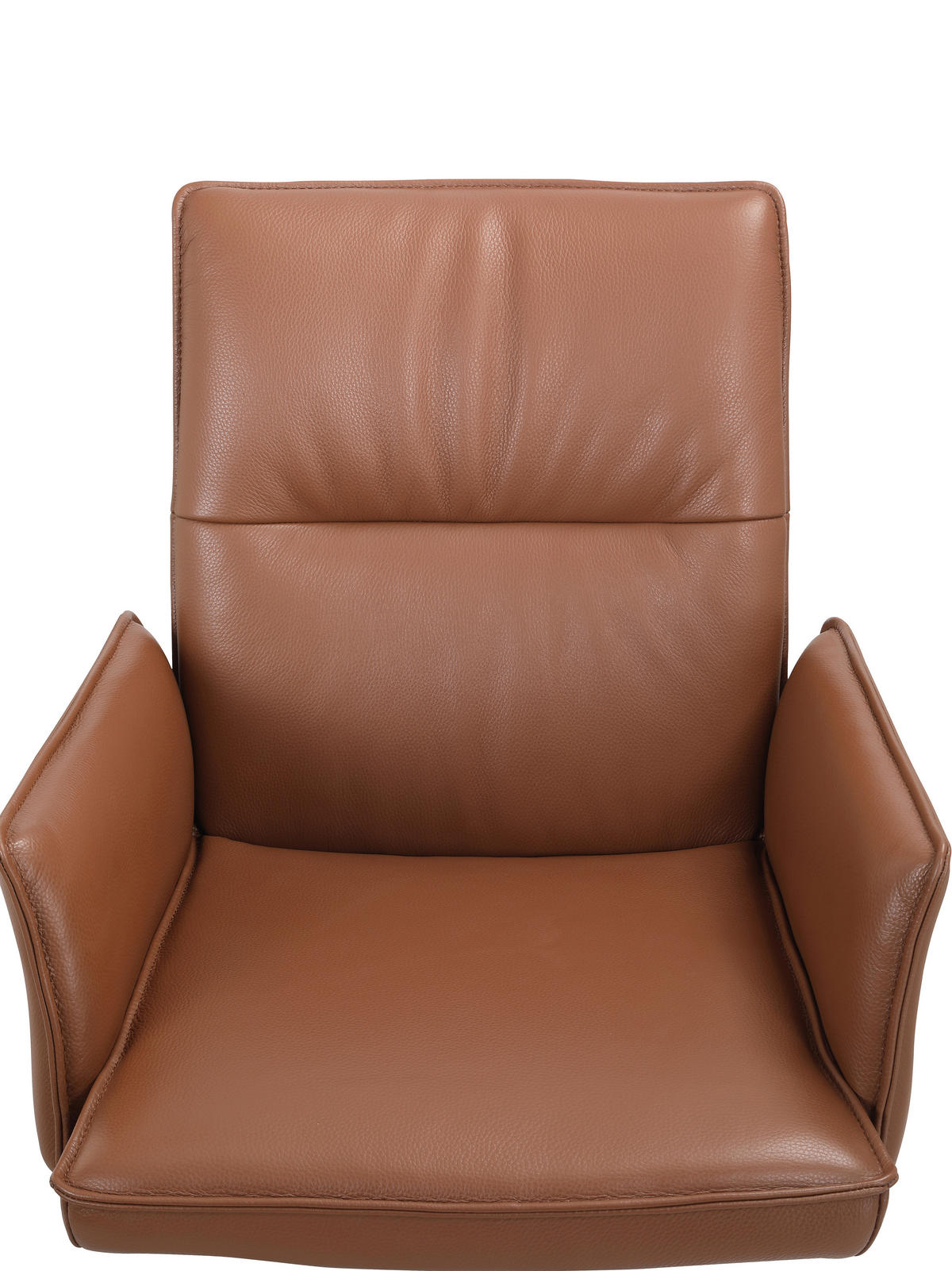 ARMLEHNSTUHL  in Edelstahl Echtleder pigmentiert  - Edelstahlfarben/Cognac, Design, Leder/Metall (57/92/63,5cm) - Novel