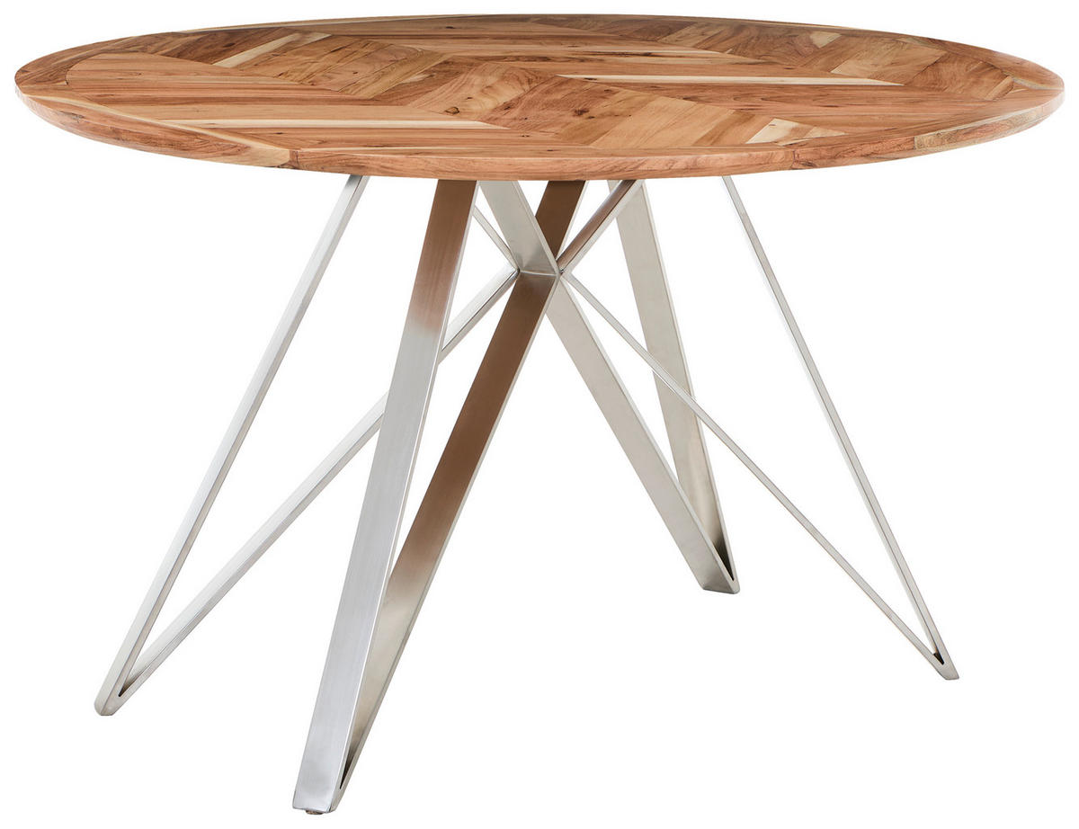MATBORD i trä, metall 120/120/76 cm   - stålfärgad/akaciefärgad, Design, metall/trä (120/120/76cm) - Landscape