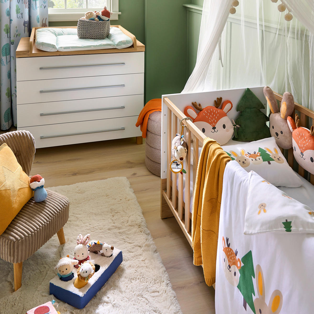 BABYBETTWÄSCHESET 100/135 cm  - Weiss/Beige, Basics, Textil (100/135cm) - Patinio