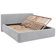 POLSTERBETT 160/200 cm,  in Hellgrau, Bettkasten, Lattenroste,  - Birkefarben/Buchefarben, Design, Holz/Textil (160/200cm) - Xora