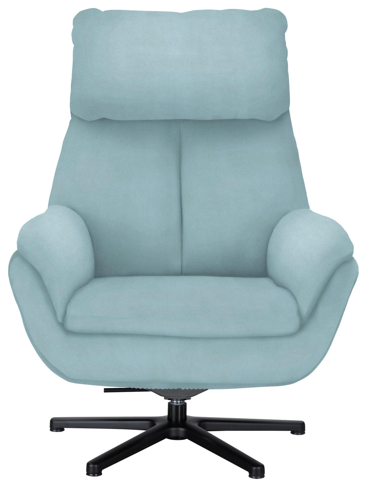 RELAXSESSEL in Textil Hellblau  - Schwarz/Hellblau, Design, Textil/Metall (79/108/89cm) - Beldomo Style