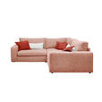 ECKSOFA  in Chenille Rosa  248/248 cm  - Rostfarben/Creme, KONVENTIONELL, Kunststoff/Textil (248/248cm) - Carryhome