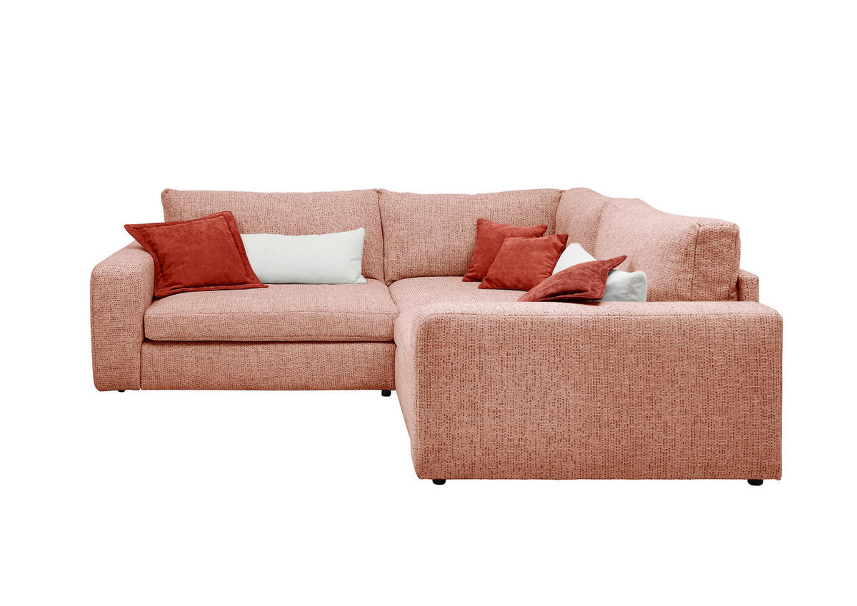 ECKSOFA  Rosa Chenille  - Rostfarben/Creme, KONVENTIONELL, Kunststoff/Textil (248/248cm) - Carryhome