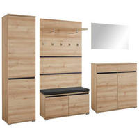 GARDEROBE 6-teilig  in 276/200/40 cm  - Anthrazit/Buchefarben, Design, Holzwerkstoff/Textil (276/200/40cm) - Carryhome