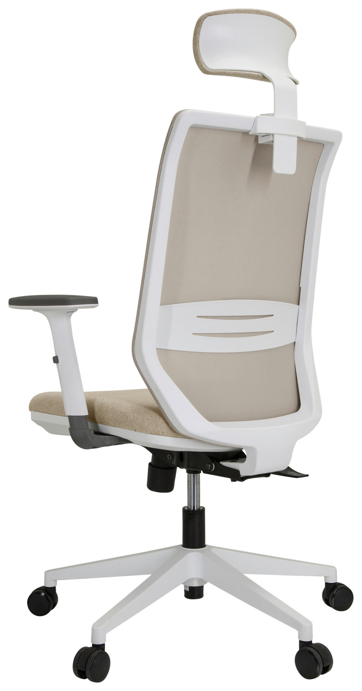 DREHSTUHL Netzbespannung, Flachgewebe Beige, Weiß  - Beige/Weiß, Basics, Kunststoff/Textil (70/117/62cm) - MID.YOU