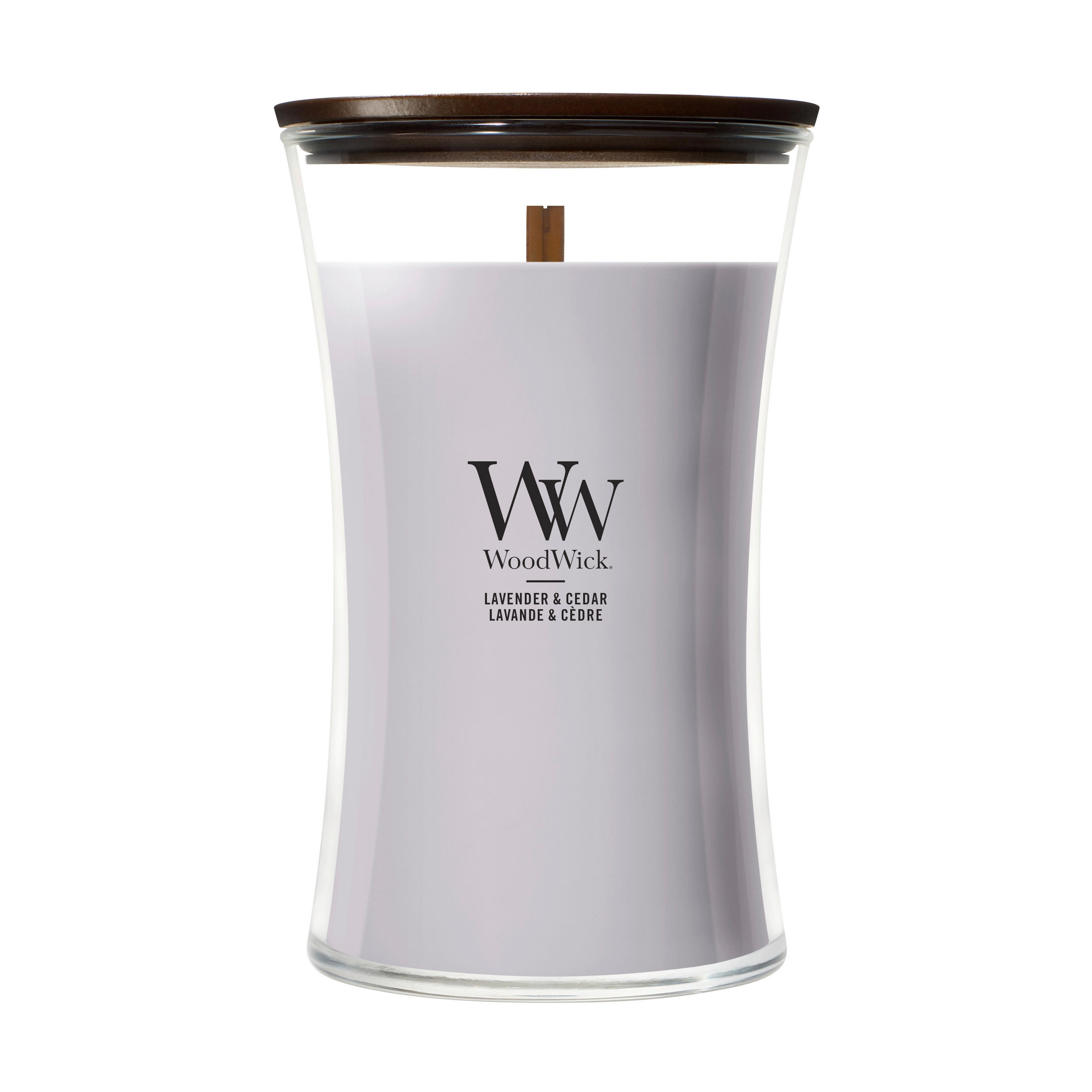 VONNÁ SVIEČKA  - svetlosivá, Basics, sklo (10.5/10.5/17.5cm) - WoodWick