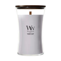 VONNÁ SVIEČKA  - svetlosivá, Basics, sklo (10.5/10.5/17.5cm) - WoodWick