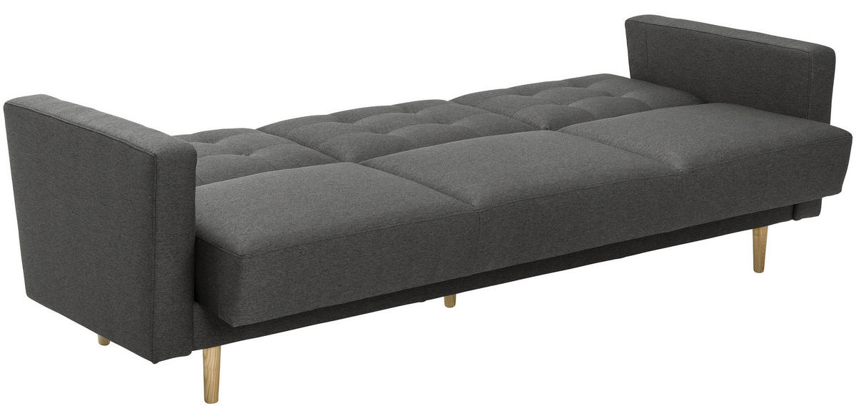 3-SITZER-SOFA in Flachgewebe Anthrazit  - Eschefarben/Anthrazit, MODERN, Holz/Textil (224/81/83cm) - Max Winzer