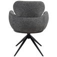 ARMLEHNSTUHL  in Eisen Webstoff  - Anthrazit/Schwarz, Design, Textil/Metall (64/88/62cm) - Novel
