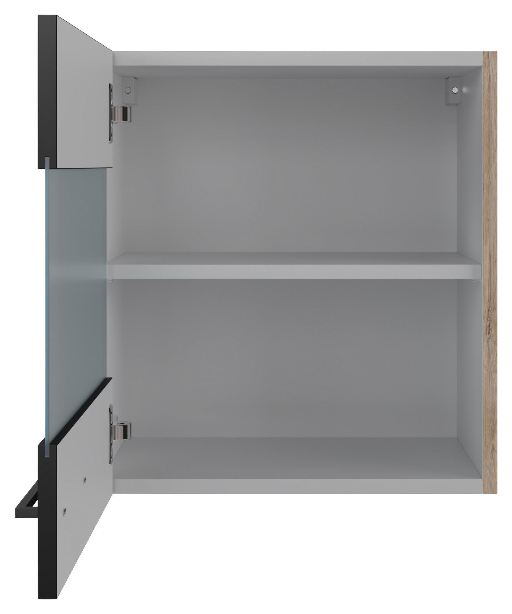 KÜCHENOBERSCHRANK 50/54,8/32 cm  in Klar, Schwarz, Eichefarben  - Klar/Eichefarben, KONVENTIONELL, Holzwerkstoff/Metall (50/54,8/32cm) - FlexWell
