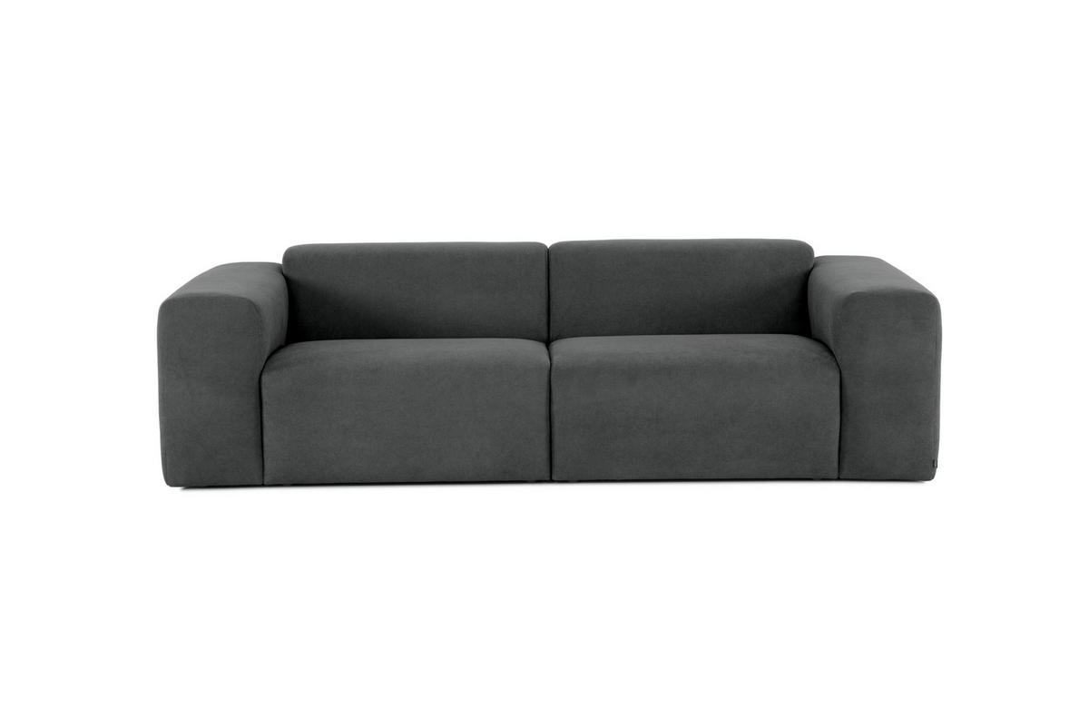 3-SITZER-SOFA Struktur Anthrazit  - Anthrazit/Schwarz, Design, Kunststoff/Textil (266/76/116cm) - MID.YOU