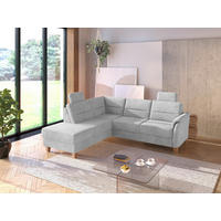 ECKSOFA PALMERA V Silberfarben Flachgewebe Kopfstütze  - Eichefarben/Silberfarben, KONVENTIONELL, Holz/Textil (212/236cm) - Sit & More
