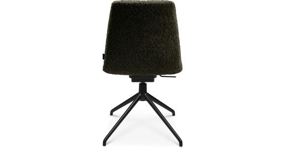 STUHL in Aluminium Bouclé Metall, Textil - Dunkelgrün/Schwarz, Design, Textil/Metall (46/81,5-84,5/55cm) - Johann Jakob