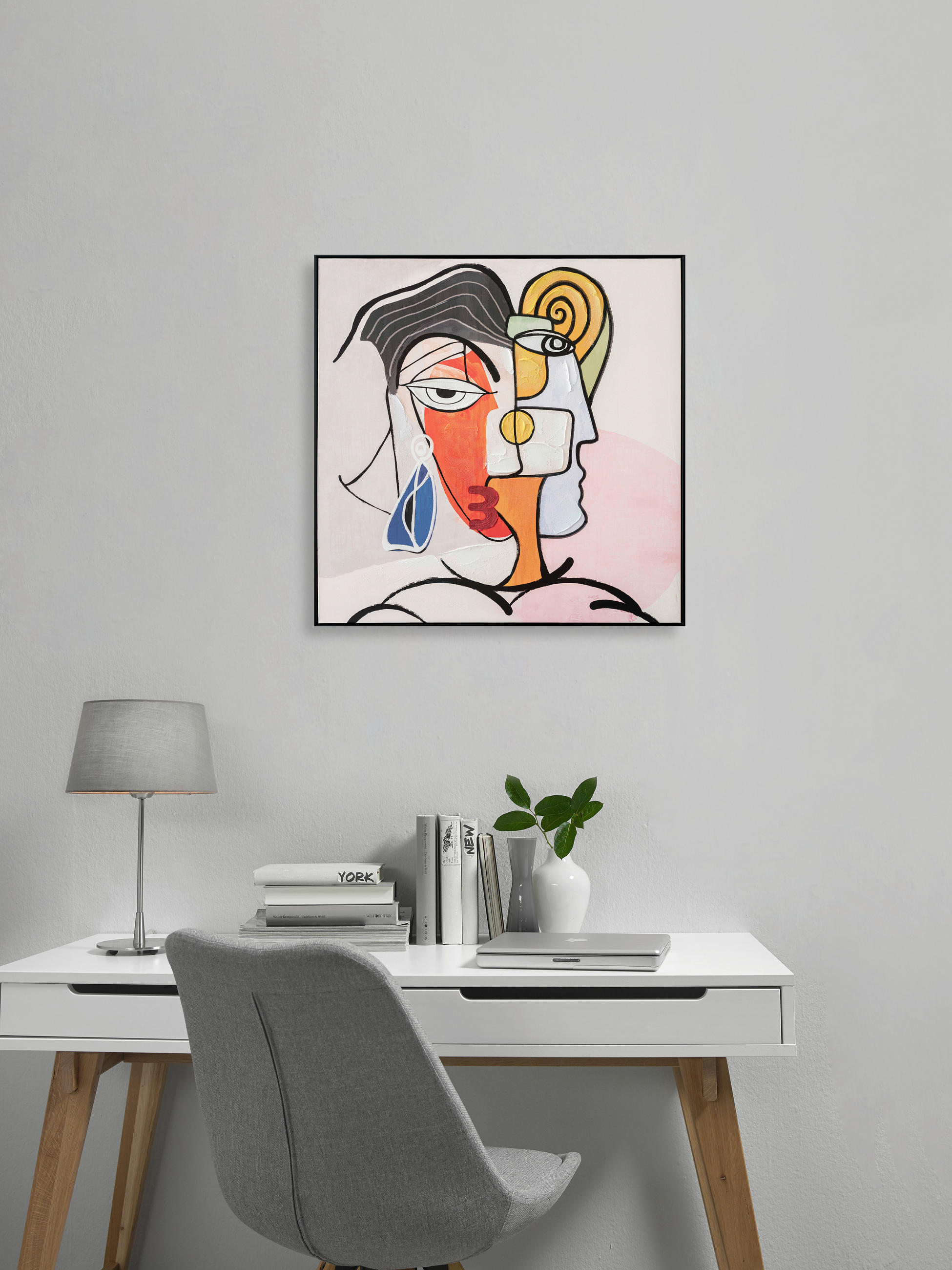 KUNSTDRUCK  - Multicolor/Schwarz, Design, Holz/Kunststoff (85/85cm) - Monee