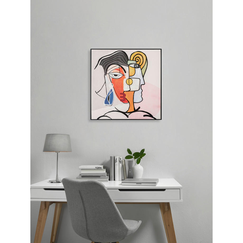 Thumbnail - Monee Kunstdruck, Mehrfarbig, Holz, Kunststoff, Textil, Tanne, vollmassiv, rechteckig, 85x85 cm, einfache und schnelle A...