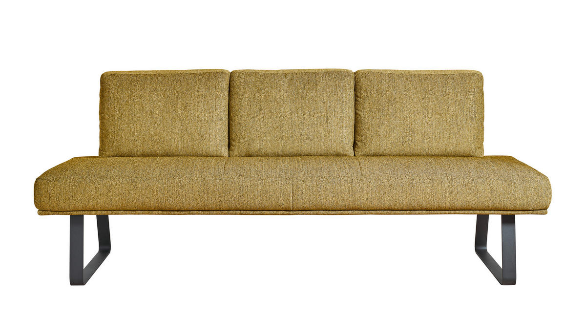 SITZBANK 209/92/78 cm  in Gelb  - Gelb/Schwarz, Design, Textil/Metall (209/92/78cm) - Dieter Knoll