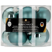 JULGRANSKULOR SET 7 cm 10 delar  - mintgrön, Klassisk, glas (7cm)
