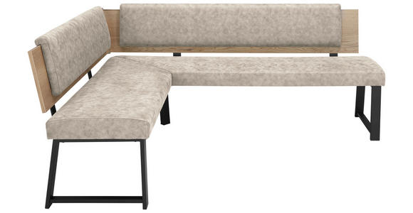 ECKBANK 160/170 cm in Naturfarben - Schwarz/Naturfarben, MODERN, Holzwerkstoff/Textil (160/170cm) - Venda