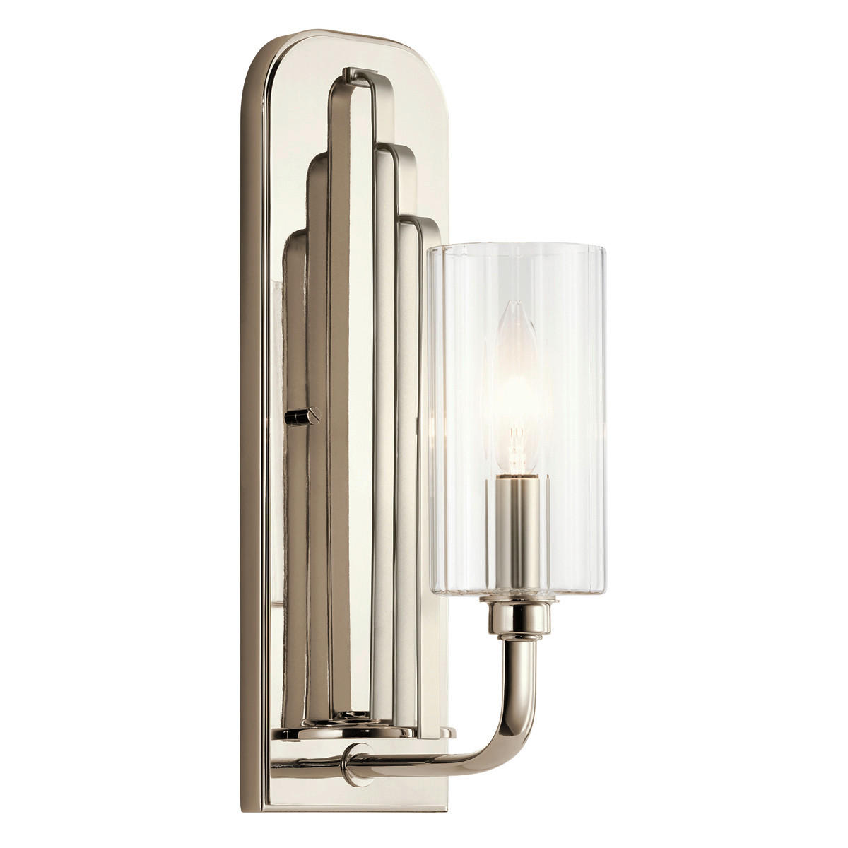 WANDLEUCHTE 11,5/16/33,5 cm   - Nickelfarben, KONVENTIONELL, Glas/Metall (11,5/16/33,5cm) - Elstead Lighting