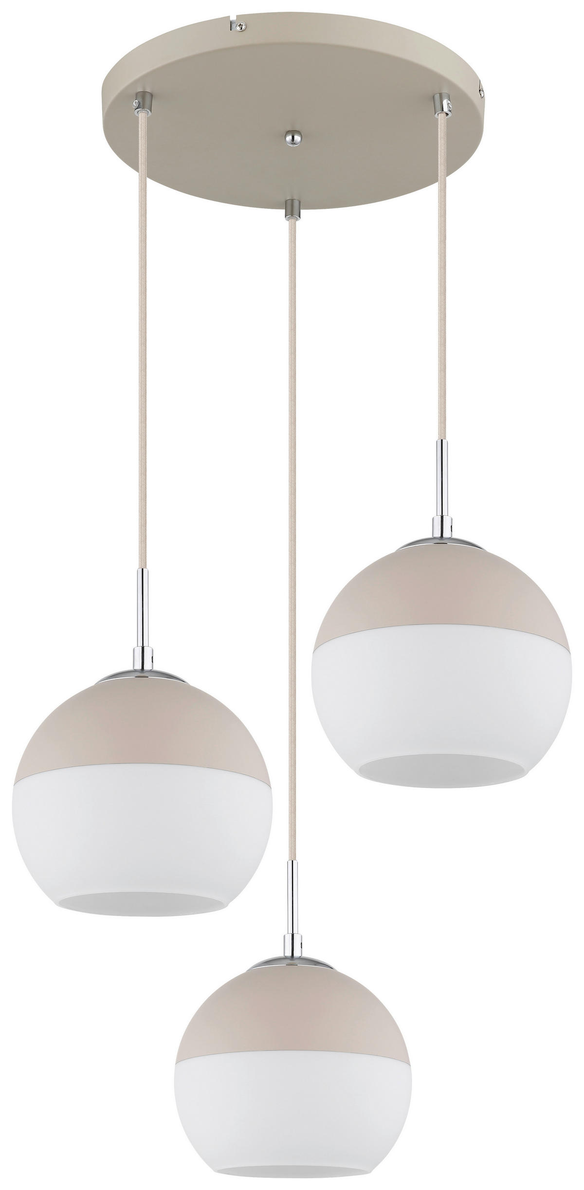 HÄNGELEUCHTE 42,5/120 cm   - Sandfarben/Chromfarben, Trend, Glas/Metall (42,5/120cm) - Collet's Monde