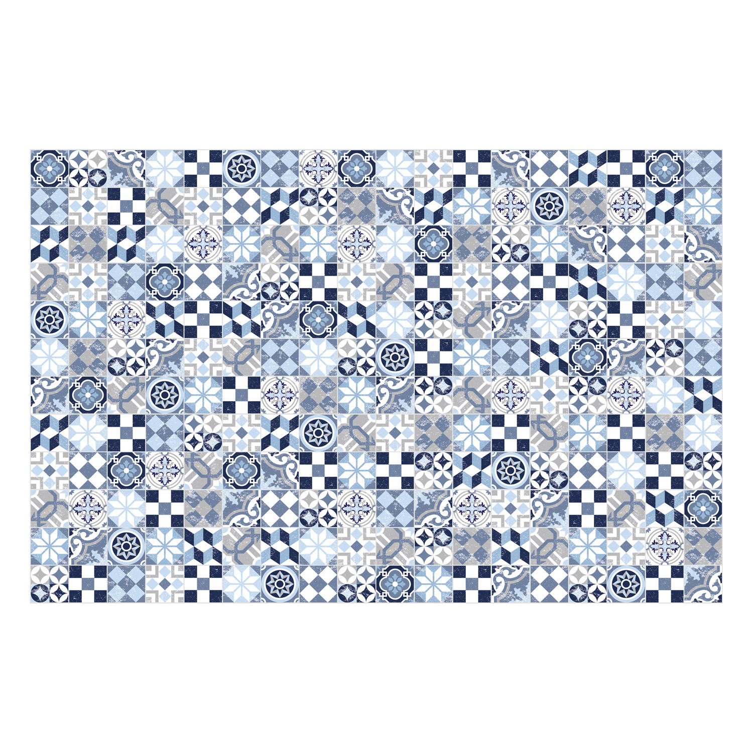 OUTDOORTEPPICH 118/180 cm Mosaik Blau  - Blau, Basics, Kunststoff (118/180cm)