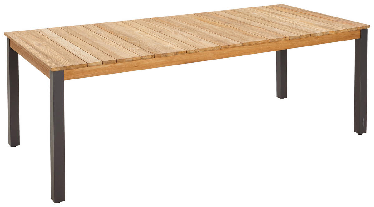 GARTENTISCHPLATTE 220/100/8,2 cm Holz  - Teakfarben, Design, Holz (220/100/8,2cm) - Zebra 