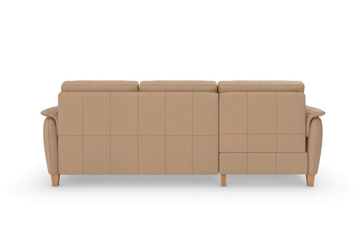 ROHOVÁ SEDAČKA, koža, cappuccino - farba duba/cappuccino, Basics, koža/drevo (163/244cm) - Sit & More