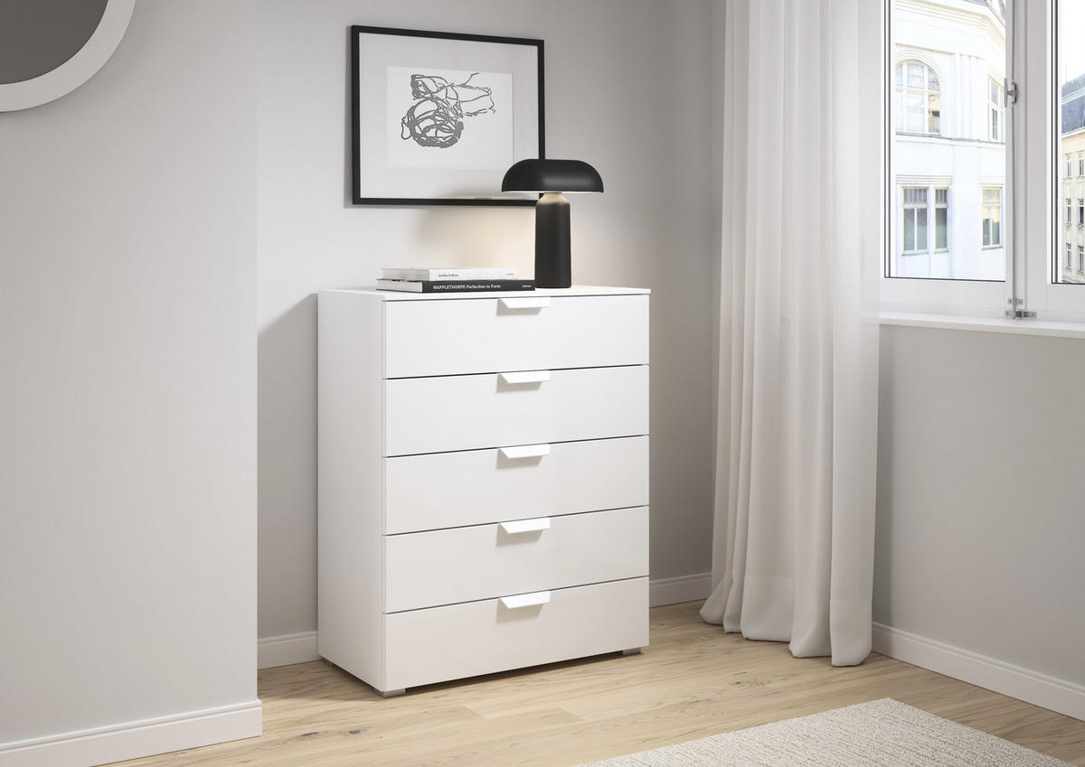 KOMMODE  in 80/100/42 cm  - Weiß, Design, Glas/Holzwerkstoff (80/100/42cm) - Carryhome