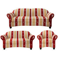 SITZGARNITUR in Mikrofaser Rot  - Wengefarben/Rot, KONVENTIONELL, Holz/Textil (439/84/80cm) - Livetastic