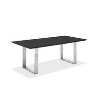 GARTENTISCH Kunststoff Edelstahlfarben, Grau rechteckig  - Edelstahlfarben/Grau, Design, Kunststoff/Metall (200/95/76cm)