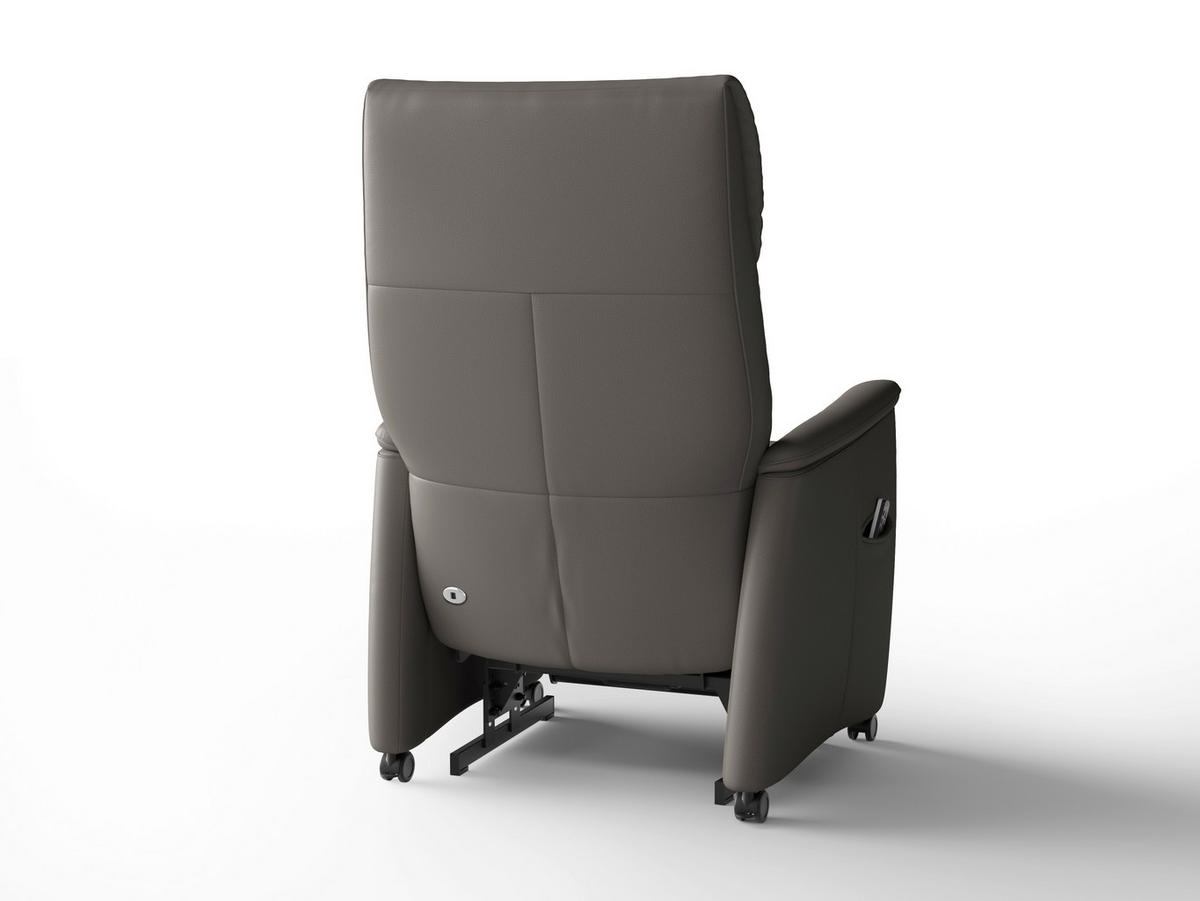 RELAXSESSEL TV CREMONA COMFORT E M2 Echtleder Kopfteilverstellung, Fußteilverstellung, Rücken echt    - Schwarz/Mokka, Basics, Leder/Kunststoff (76/112/84cm) - Sit & More