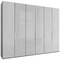 DREHTÜRENSCHRANK 300/236/58 cm,  in Grau, Weiß, 3 Tür(en)-türig  - Chromfarben/Weiß, KONVENTIONELL, Glas/Holzwerkstoff (300/236/58cm) - Dieter Knoll