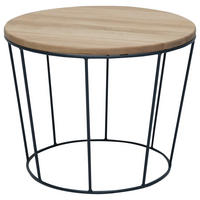 BEISTELLTISCH in Holz, Metall 50/50/40 cm  - Wildeiche/Schwarz, Trend, Holz/Metall (50/50/40cm) - Boxxx