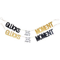 GIRLANDE  - Goldfarben/Schwarz, KONVENTIONELL, Holz (120/9/0,5cm)