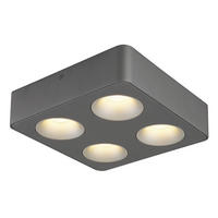 LED-STRAHLER 22,4/22,4/5,5 cm   - Klar/Dunkelgrau, KONVENTIONELL, Kunststoff/Metall (22,4/22,4/5,5cm) - Globo