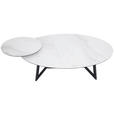 COUCHTISCH ESG 130/70/48 cm oval Anthrazit, Weiß  - Anthrazit/Weiß, Design, Glas/Keramik (130/70/48cm) - Dieter Knoll