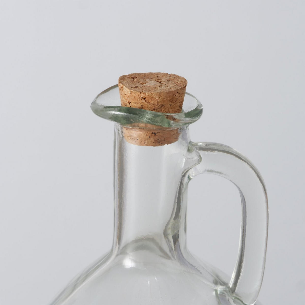 ESSIG-/ÖLFLASCHE - Transparent, Basics, Glas/Naturmaterialien (9,8/16cm)