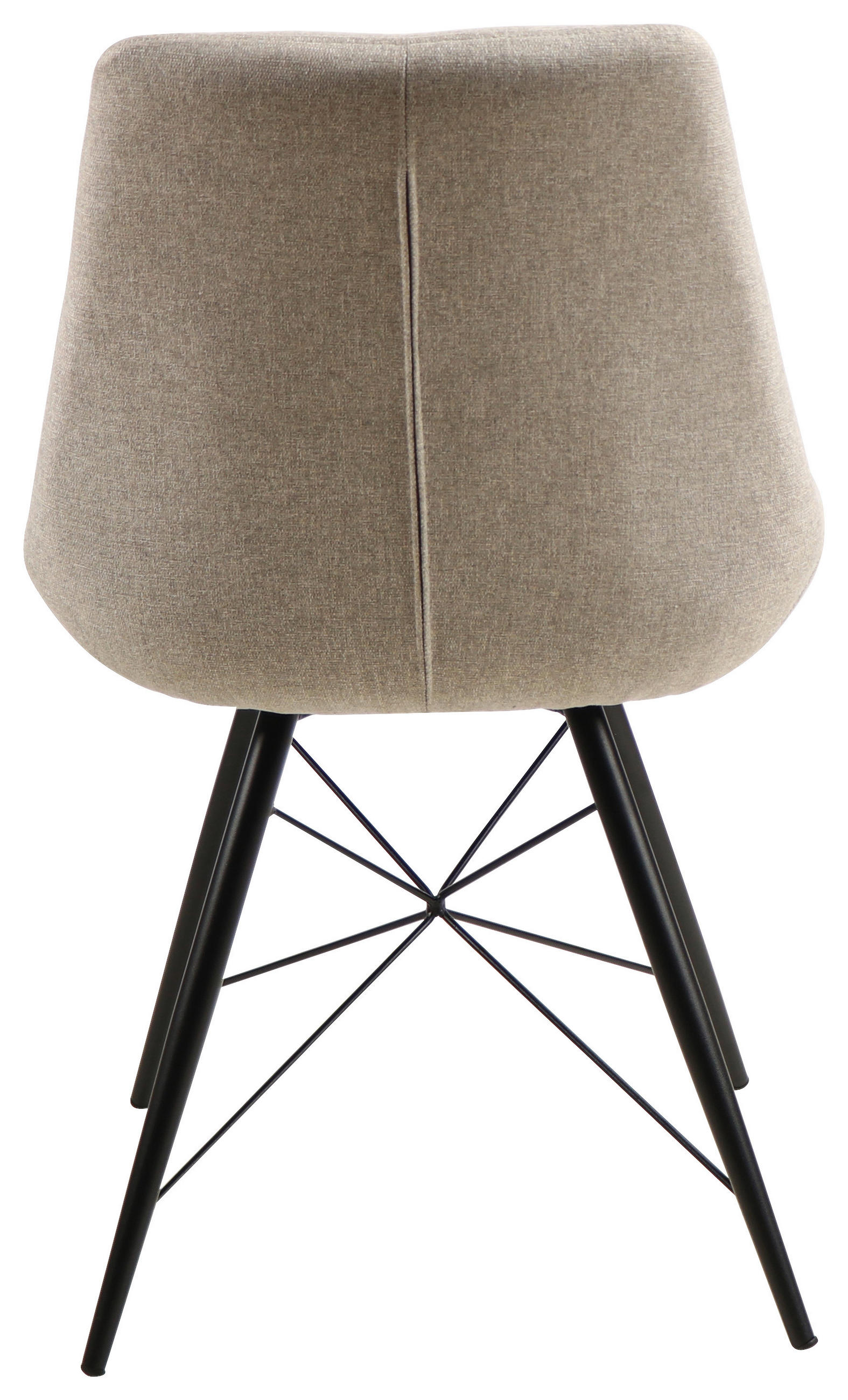 STUHL Leinenoptik Schwarz, Beige  - Beige/Schwarz, Design, Textil/Metall (51/86/61cm) - Xora