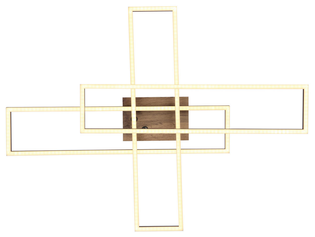 LED-DECKENLEUCHTE    80/60/10 cm  - Chromfarben/Weiss, Design, Holzwerkstoff/Kunststoff (80/60/10cm) - Globo