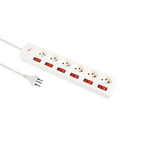 STECKDOSENLEISTE - Weiss, Basics (31/3,8/5,5cm) - Eglo