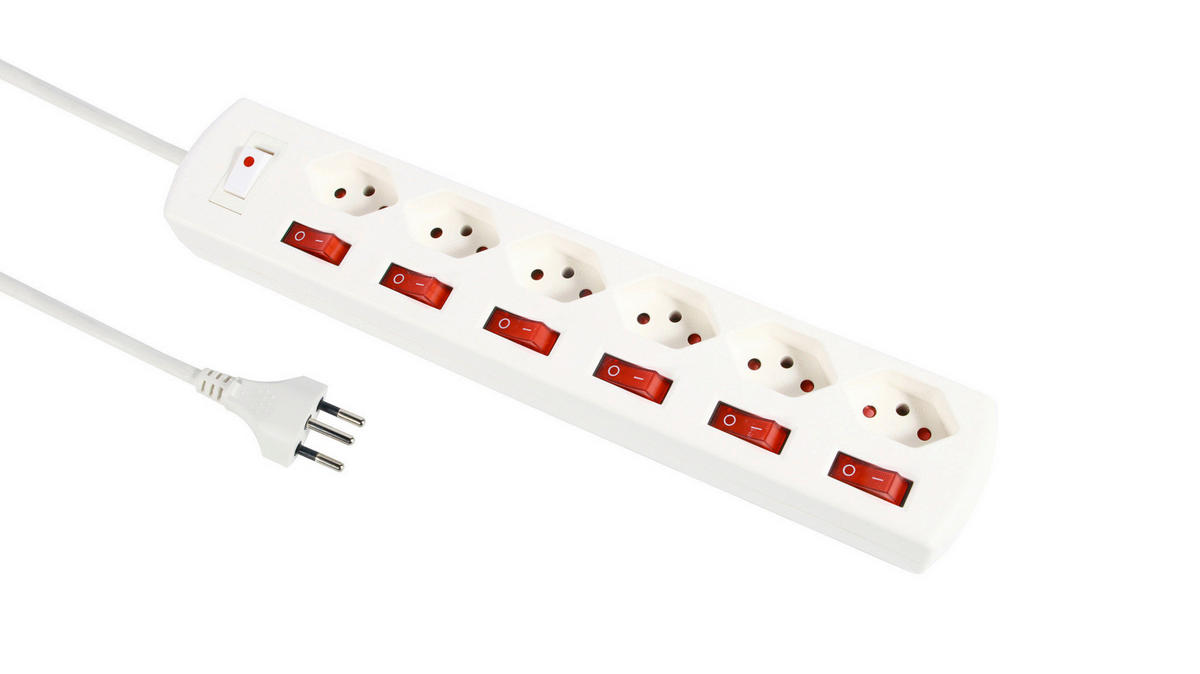 STECKDOSENLEISTE - Weiss, Basics (31/3,8/5,5cm) - Eglo