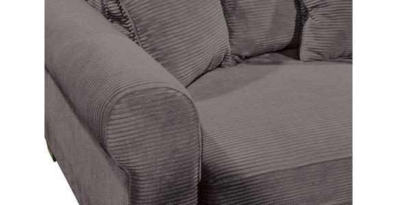 ECKSOFA Dunkelgrau Cord - Dunkelgrau/Schwarz, KONVENTIONELL, Kunststoff/Textil (255/185cm) - Hom`in