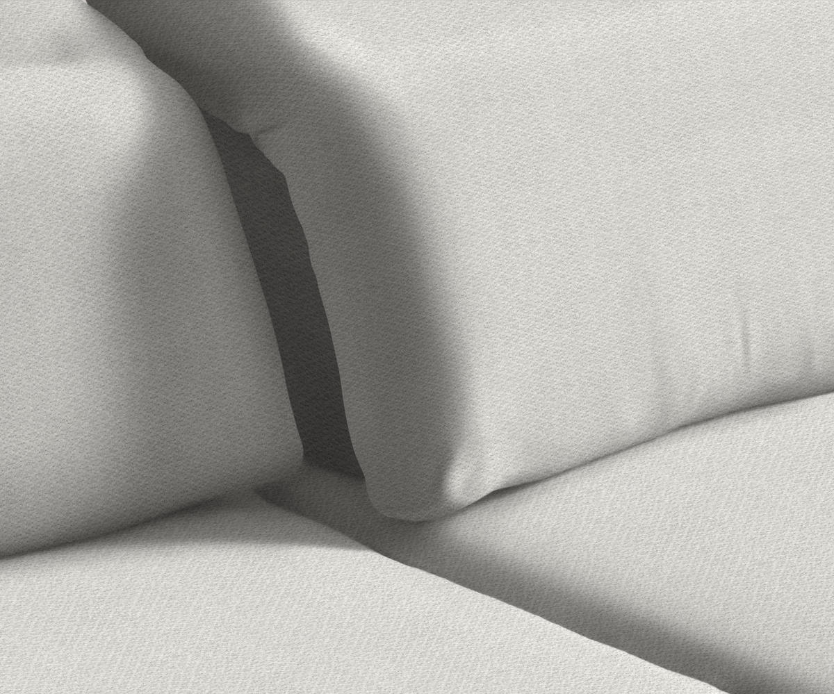 ECKSOFA Grauweiß Chenille  - Grauweiß/Schwarz, Design, Textil/Metall (289/180cm) - Stylife
