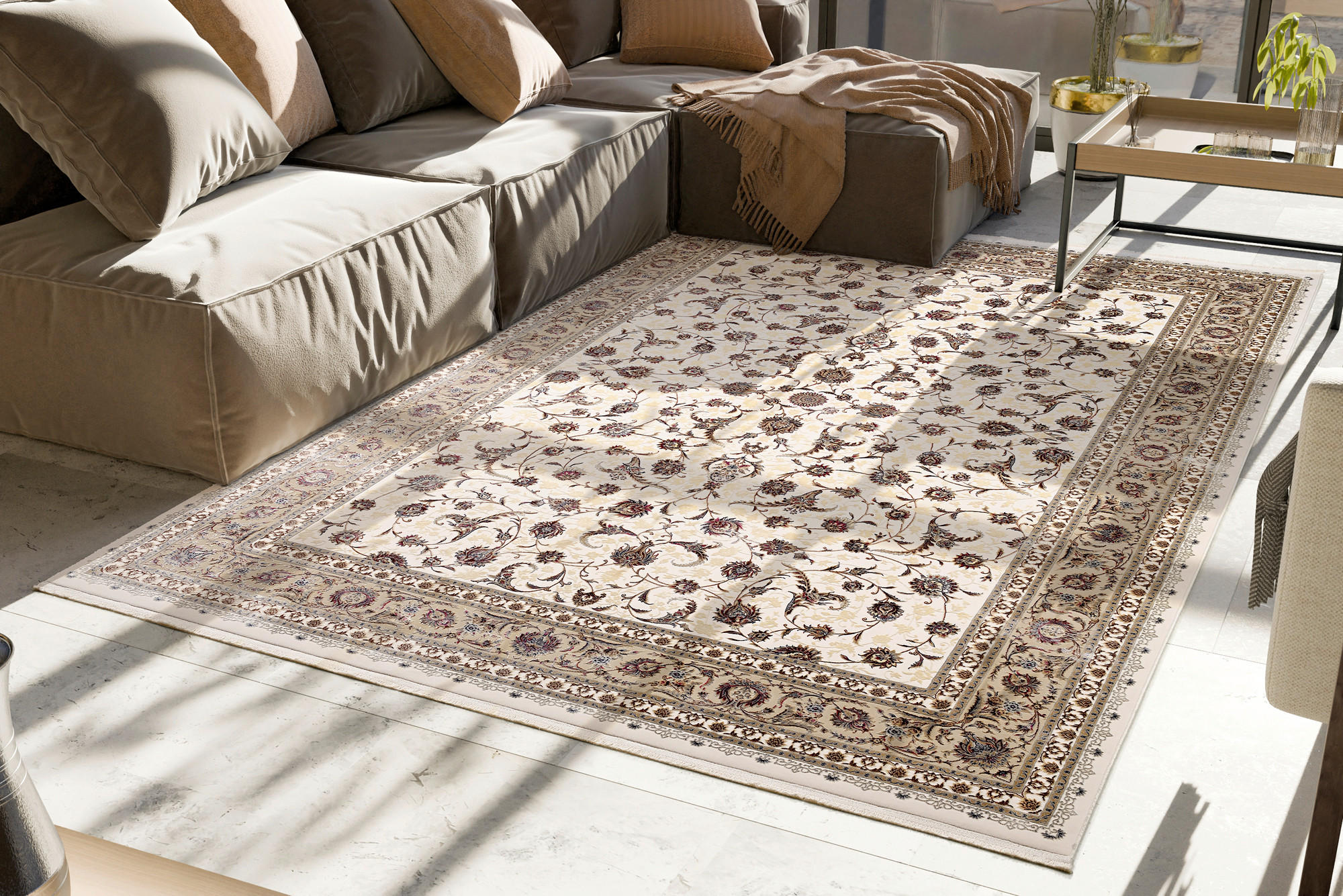 WEBTEPPICH 240/340 cm Pangäa Creme, Beige  - Beige/Creme, Design, Textil (240/340cm) - Dieter Knoll