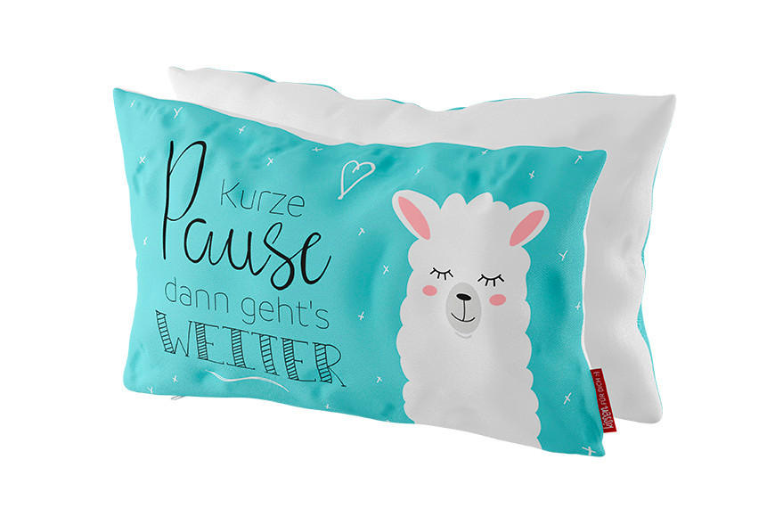 XXXLutz Zierkissen Weiß, Mintgrün 25x13x40 cm
